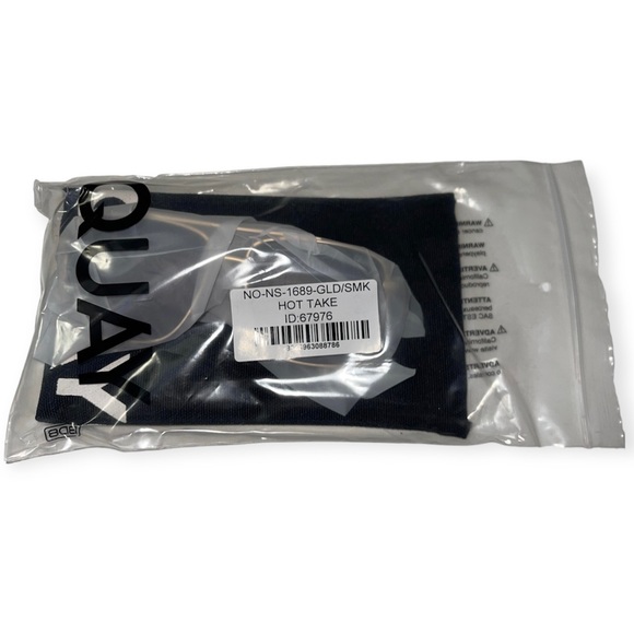 QUAY Hot Take Sunglasses Gold Frame Smoke Gradient Lenses Square Aviators Unisex - Picture 5 of 6